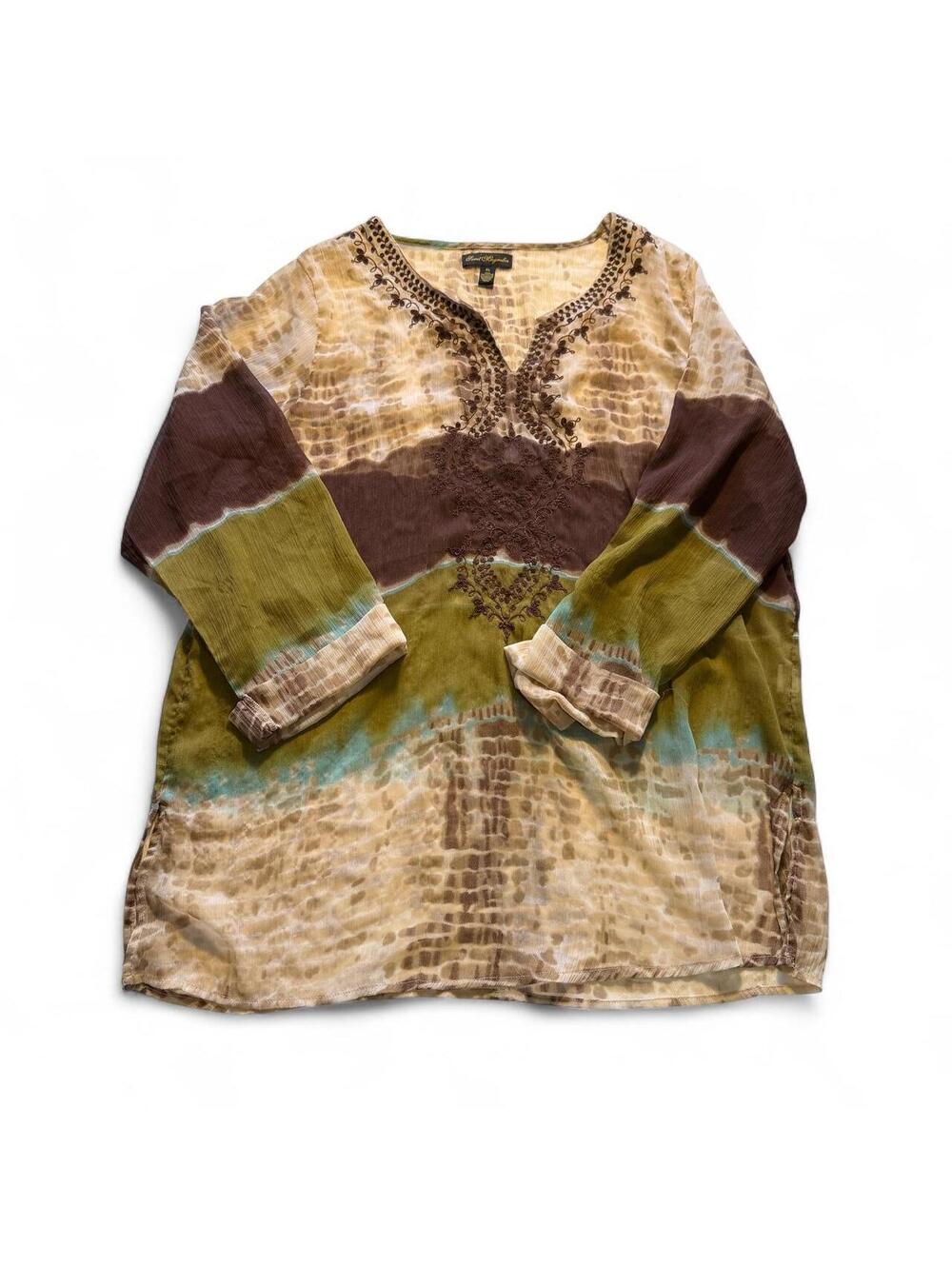 Sweet Magnolia Bohemian Tie Dye Tunic Sheer Lightweight